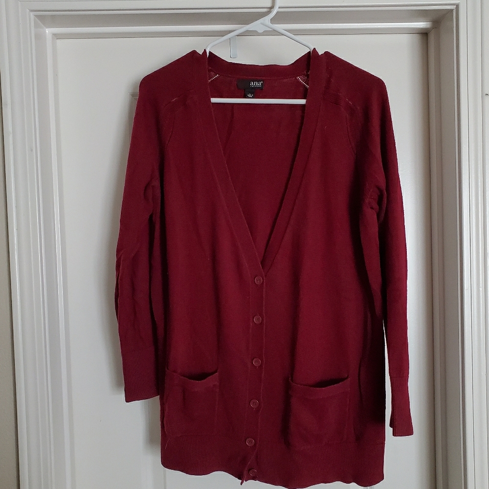 Basic Burgundy Cardigan